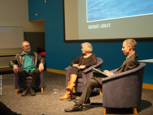 Collin and Chrissy Russell speaking with Nick McKim